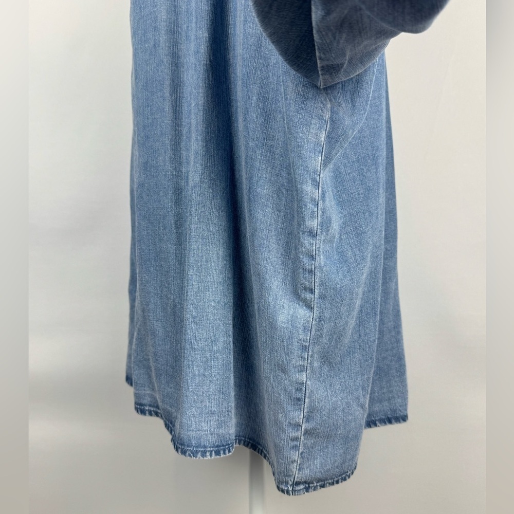 Splendid Chambray Peasant Blouse Light Blue Lyocell Lightweight 3/4 Sleeves XXL - Picture 6 of 11
